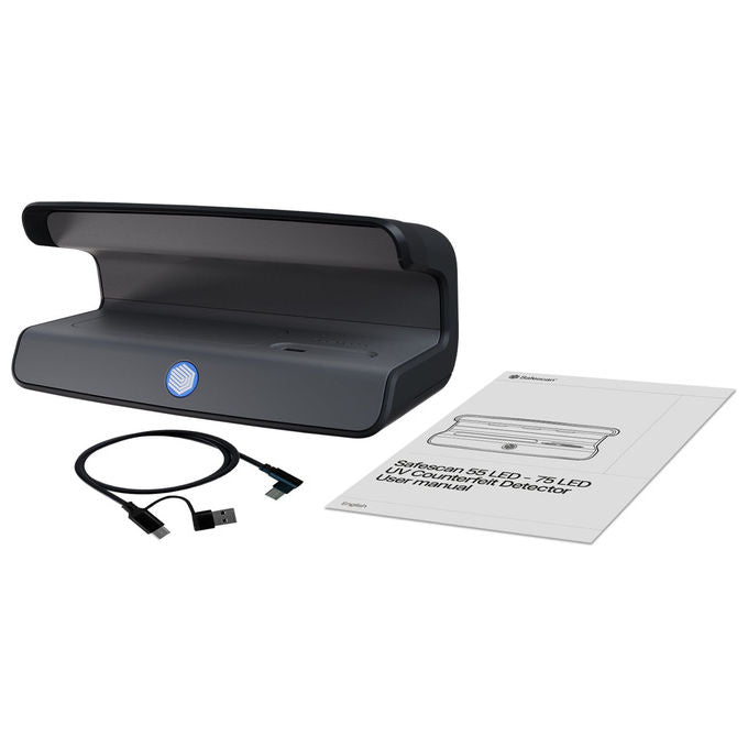 Safescan, Rilevatore Banconote Contraffatte Nero, Verificatore con 5 LED