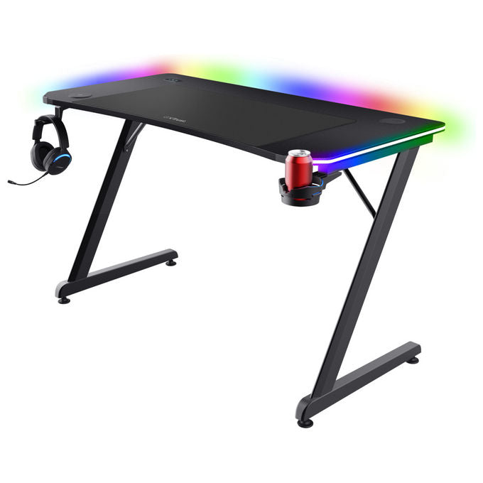 Trust GXT 710 Luminus Pro, Scrivania Gaming RGB