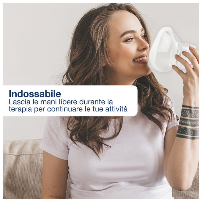 Gima, Aerosol Mesh a Ultrasuoni Tascabile e Indossabile, Terapia Aerosolica Portatile