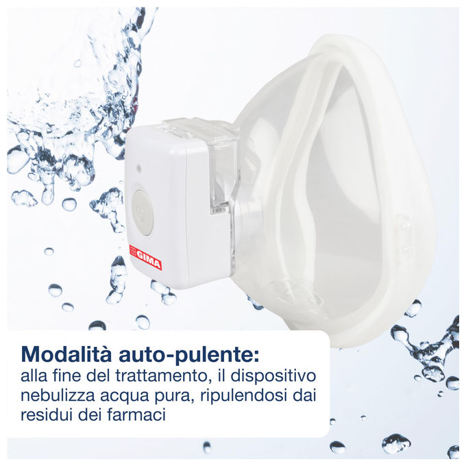 Gima, Aerosol Mesh a Ultrasuoni Tascabile e Indossabile, Terapia Aerosolica Portatile