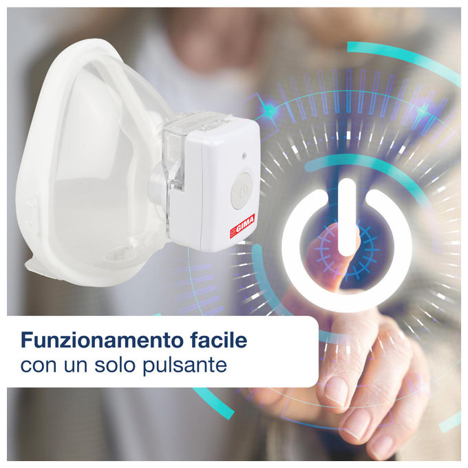Gima, Aerosol Mesh a Ultrasuoni Tascabile e Indossabile, Terapia Aerosolica Portatile