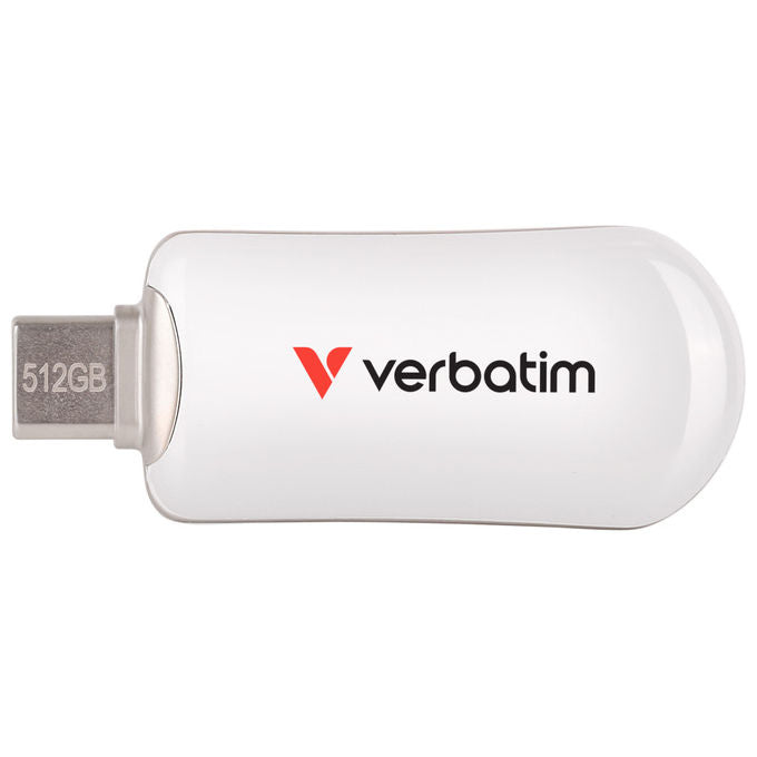 Verbatim, Chiavetta USB, Pen Drive Plectra, 512GB, USB-C 3.2 Gen 1, Bianca