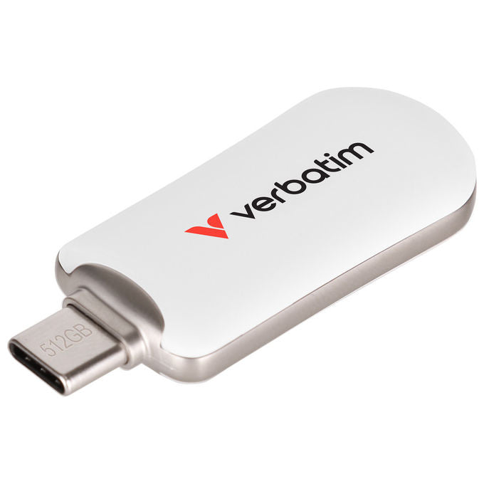 Verbatim, Chiavetta USB, Pen Drive Plectra, 512GB, USB-C 3.2 Gen 1, Bianca