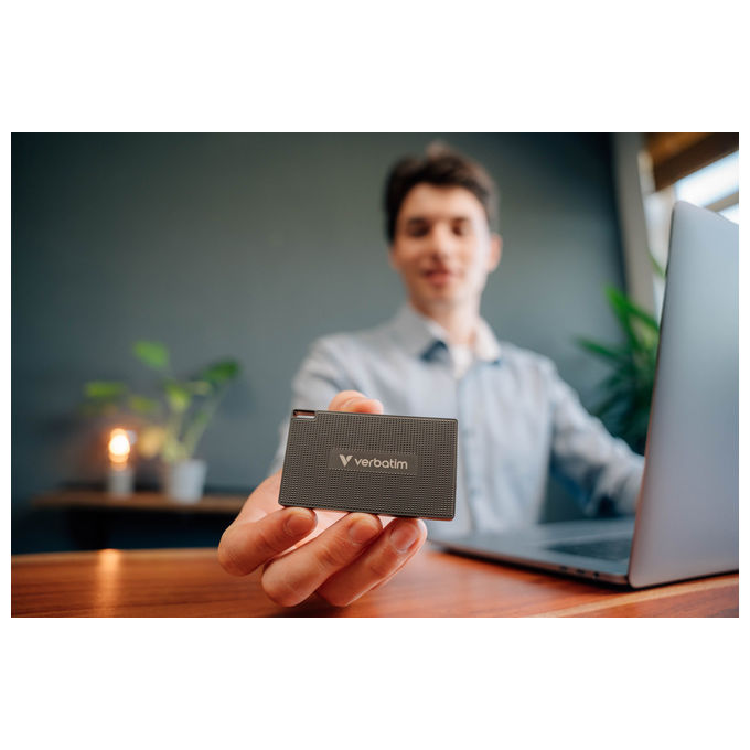Verbatim, SSD Esterno 512 GB, USB Tipo-C, USB 3.2 Gen 2x2, Grigio
