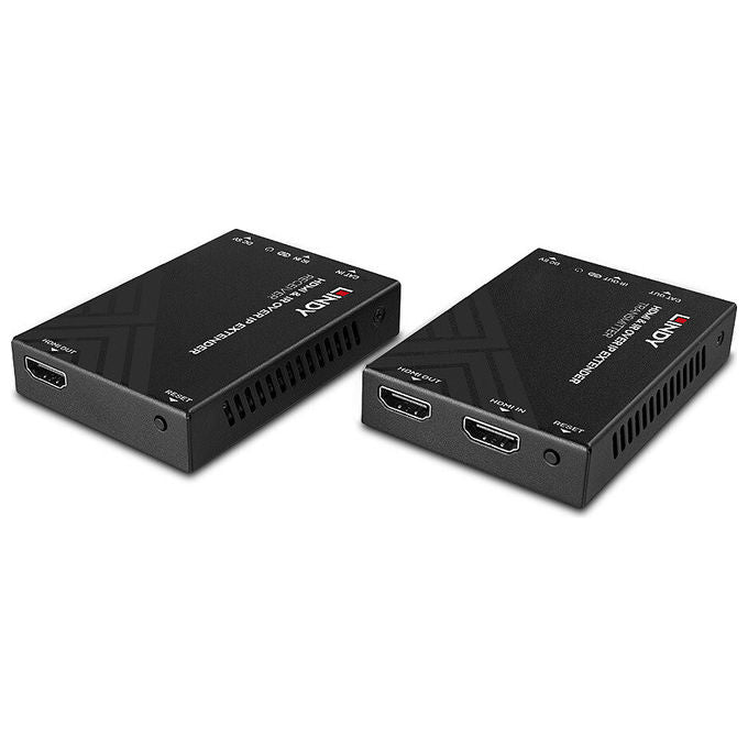 Lindy, Moltiplicatore AV, Trasmettitore e Ricevitore AV, HDMI and IR over IP Extender, Nero