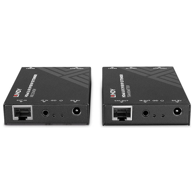 Lindy, Moltiplicatore AV, Trasmettitore e Ricevitore AV, HDMI and IR over IP Extender, Nero