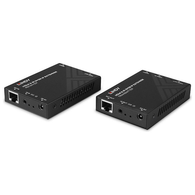 Lindy, Moltiplicatore AV, Trasmettitore e Ricevitore AV, HDMI and IR over IP Extender, Nero