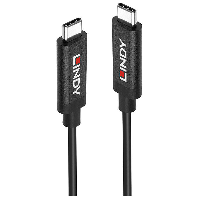 Lindy, Cavo USB, 3.2 Gen 2, Tipo C-C Attivo, 3 m, Nero