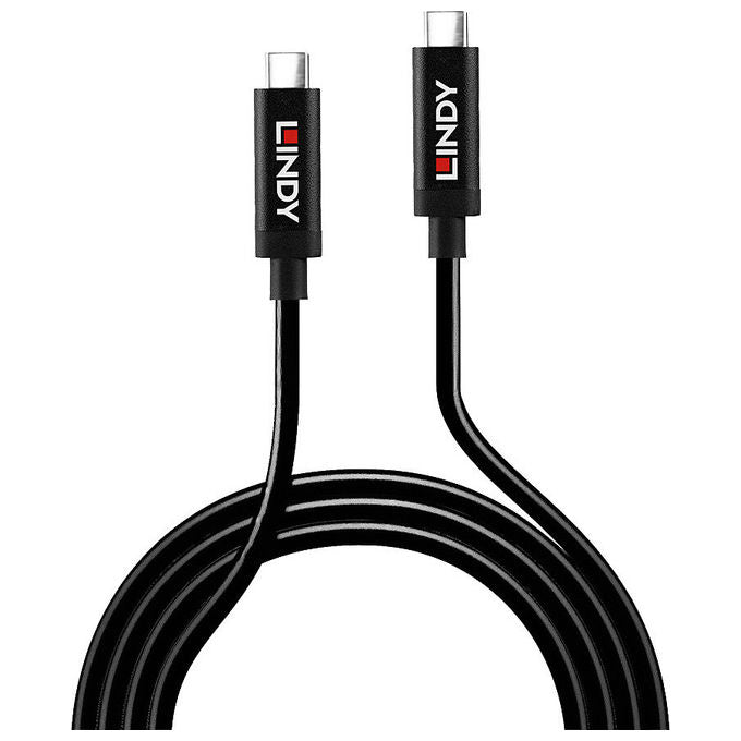 Lindy, Cavo USB, 3.2 Gen 2, Tipo C-C Attivo, 3 m, Nero