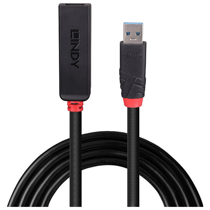 Lindy, Hub USB 3.2 Gen 1 Type-C, 5000 Mbit-s, Nero, Prolunga Attiva USB 3.0 Slim 15m