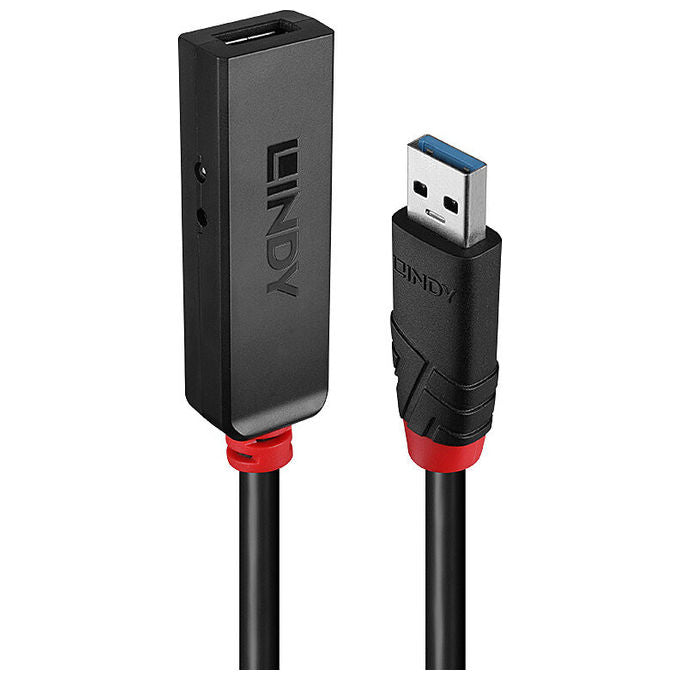 Lindy, Hub USB 3.2 Gen 1 Type-C, 5000 Mbit-s, Nero, Prolunga Attiva USB 3.0 Slim 15m