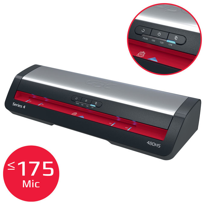 GBC Office 480HS A3, Plastificatrice a Caldo, 800 mm-min, Nero e Inox