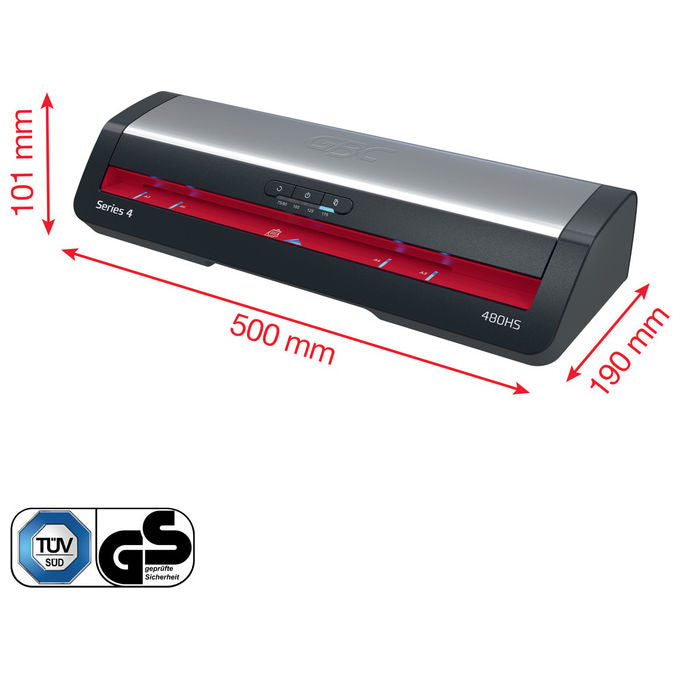 GBC Office 480HS A3, Plastificatrice a Caldo, 800 mm-min, Nero e Inox