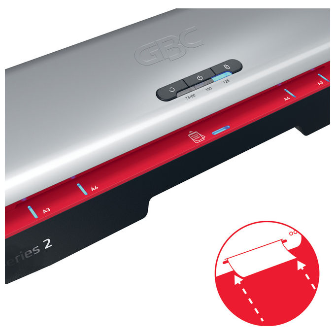 GBC 250HS A3, Plastificatrice a Caldo, 500 mm-min, Nero e Acciaio Inox