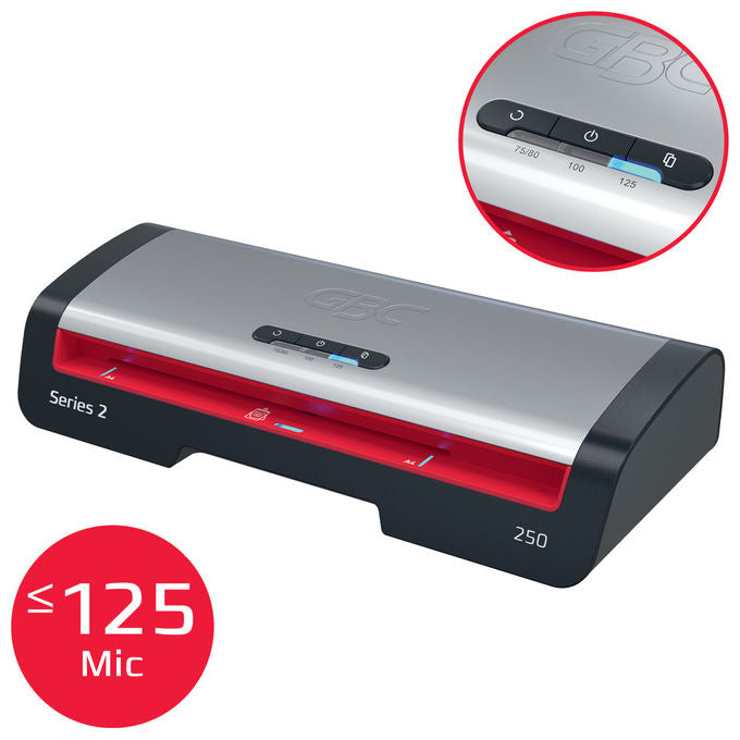 GBC, Plastificatrice a Caldo, 500 mm-min, A4, 250 Office, Nero, Acciaio Inox