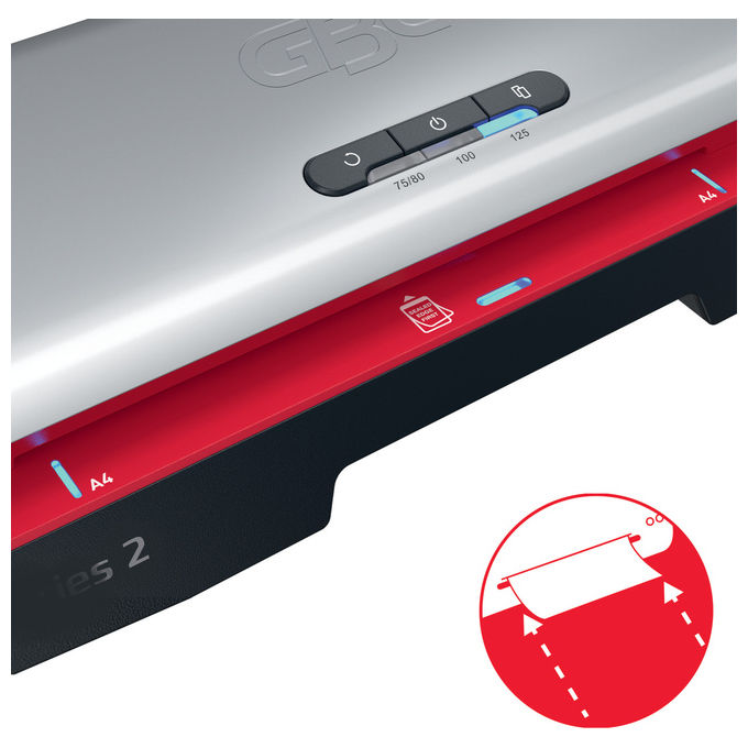 GBC, Plastificatrice a Caldo, 500 mm-min, A4, 250 Office, Nero, Acciaio Inox