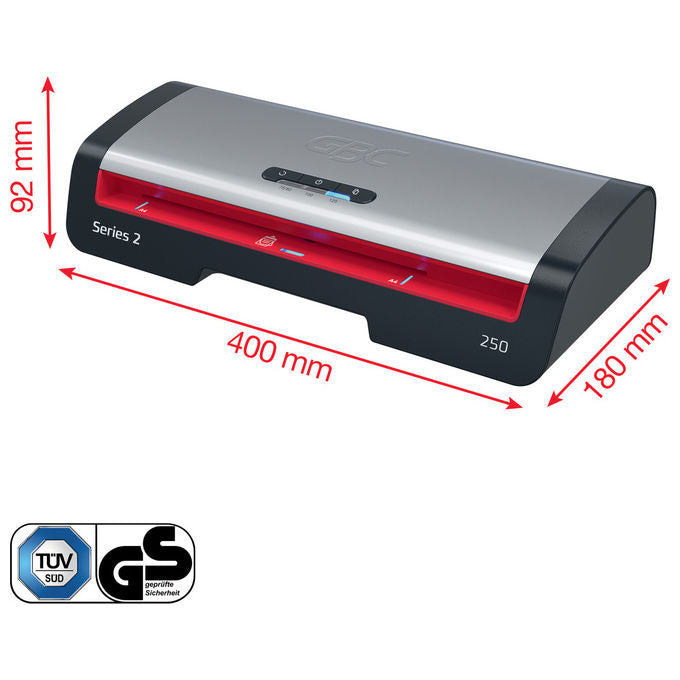 GBC, Plastificatrice a Caldo, 500 mm-min, A4, 250 Office, Nero, Acciaio Inox