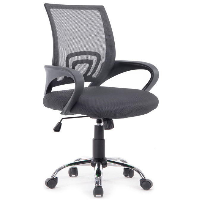 Equip, Sedia da Ufficio, Seduta Imbottita, Schienale a Rete, Grigio Scuro