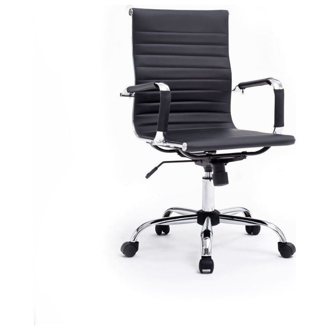 Equip, Sedia da Ufficio Imbottita, Schienale Medio, Nera