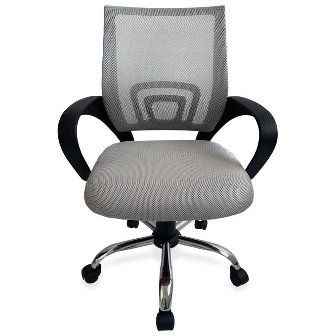 Equip, Sedia Ufficio, Seduta Imbottita, Schienale a Rete, Grigio Chiaro