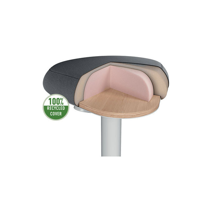 Leitz, Sedia da Ufficio, Seduta Imbottita, Sgabello Attivo Ergo con Seduta Comfort