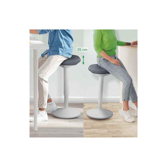 Leitz, Sedia da Ufficio, Seduta Imbottita, Sgabello Attivo Ergo con Seduta Comfort