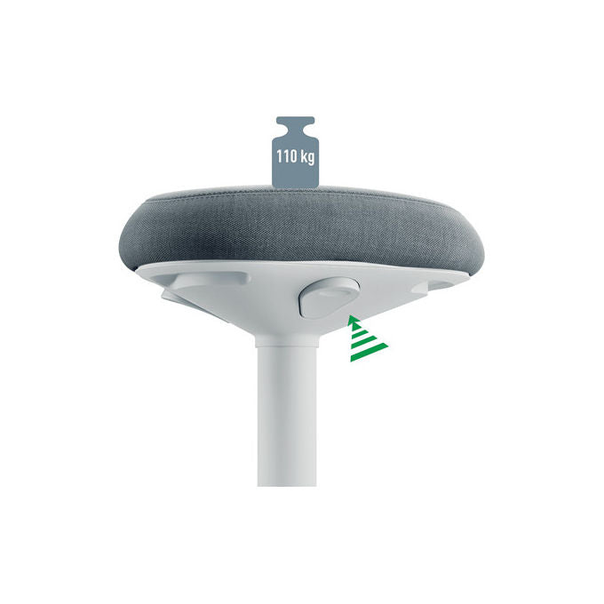 Leitz, Sedia da Ufficio, Seduta Imbottita, Sgabello Attivo Ergo con Seduta Comfort