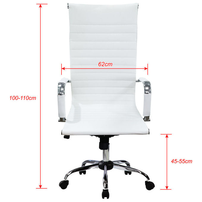 Equip, Sedia Ufficio Ergonomica, Seduta e Schienale Imbottiti, Rivestimento a Coste, Bianca
