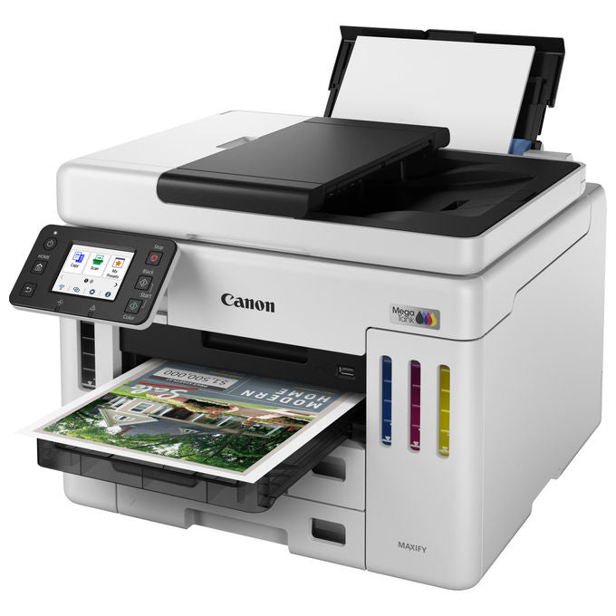 Canon GX7150 MAXIFY Stampante Multifunzione Inkjet A4 24 ppm Wi-Fi Ethernet USB ADF 50 fogli 600 fogli MegaTank colore Bianco