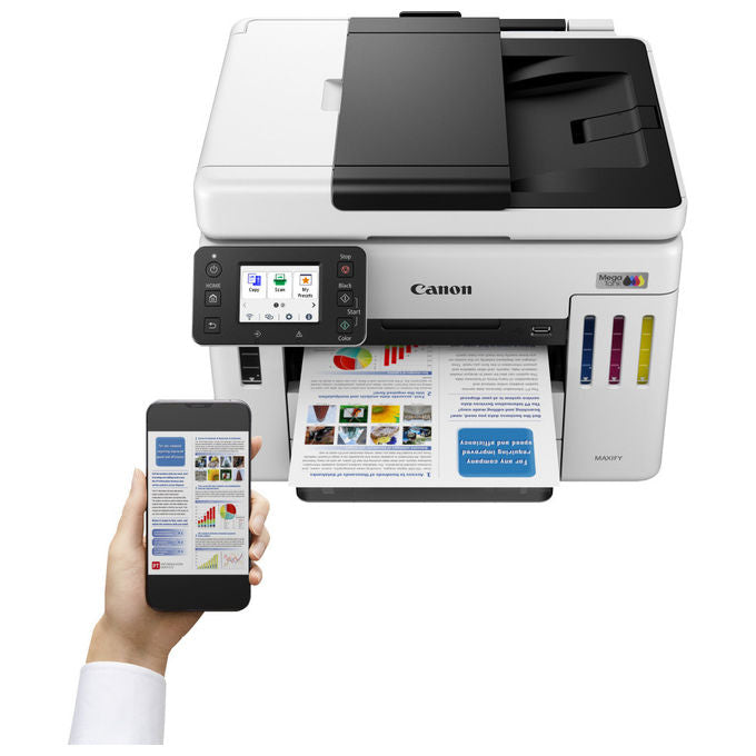 Canon GX7150 MAXIFY Stampante Multifunzione Inkjet A4 24 ppm Wi-Fi Ethernet USB ADF 50 fogli 600 fogli MegaTank colore Bianco