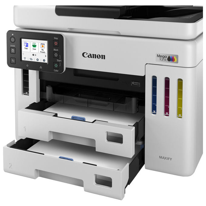 Canon GX7150 MAXIFY Stampante Multifunzione Inkjet A4 24 ppm Wi-Fi Ethernet USB ADF 50 fogli 600 fogli MegaTank colore Bianco