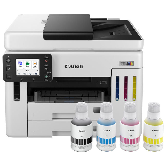 Canon GX7150 MAXIFY Stampante Multifunzione Inkjet A4 24 ppm Wi-Fi Ethernet USB ADF 50 fogli 600 fogli MegaTank colore Bianco