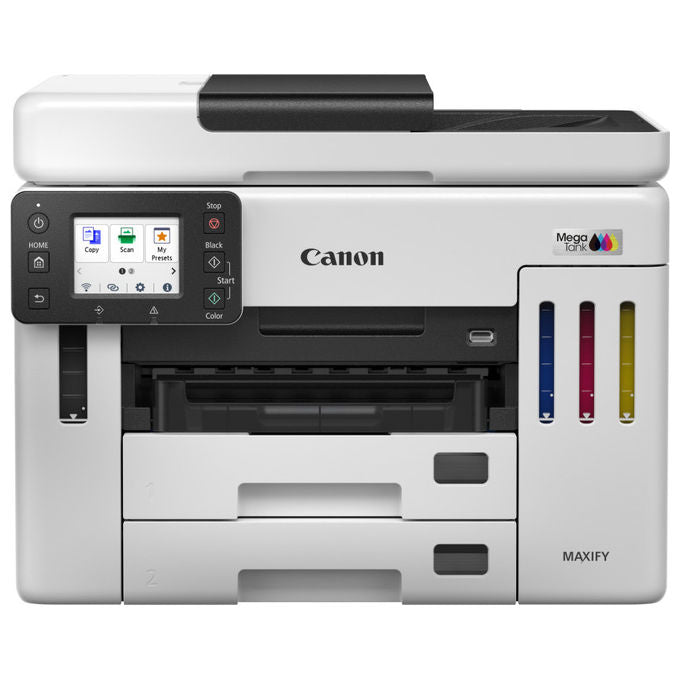 Canon GX7150 MAXIFY Stampante Multifunzione Inkjet A4 24 ppm Wi-Fi Ethernet USB ADF 50 fogli 600 fogli MegaTank colore Bianco