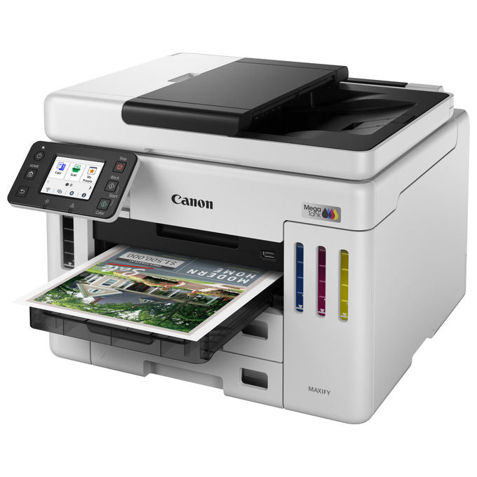Canon GX7150 MAXIFY Stampante Multifunzione Inkjet A4 24 ppm Wi-Fi Ethernet USB ADF 50 fogli 600 fogli MegaTank colore Bianco