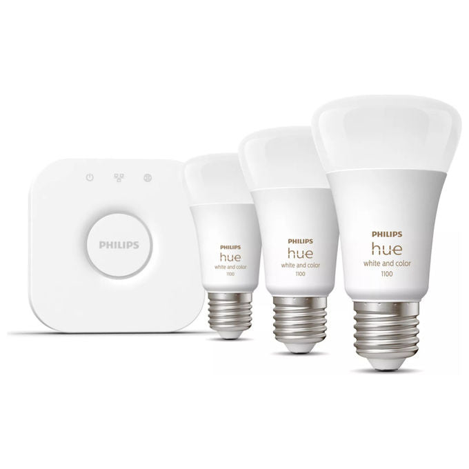 Philips Hue, Starter KIT_, 3 Lampadine Smart E27, 75W, White and Color Ambiance