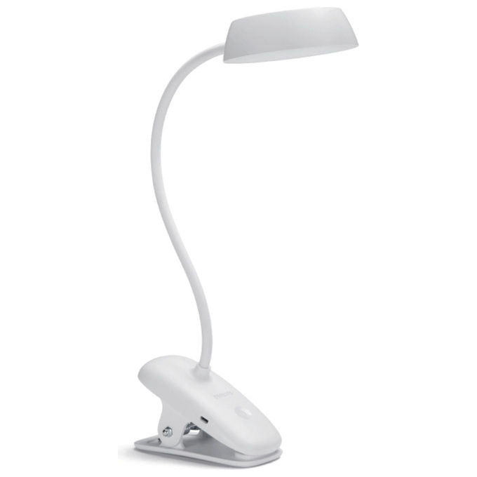 Philips, Lampada da Scrivania a Morsetto LED Donutclip, 3W Bianco