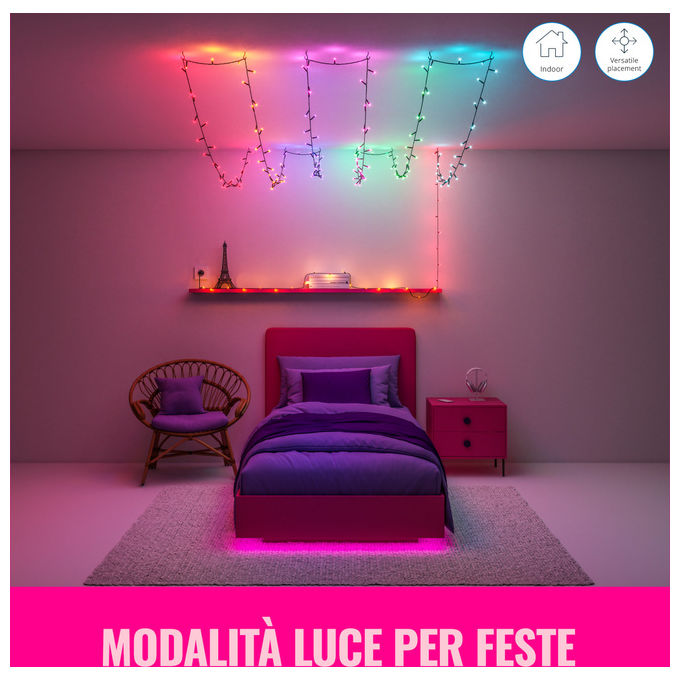 WiZ Philips, Catena Luminosa LED Intelligente 20 m Fairy Light