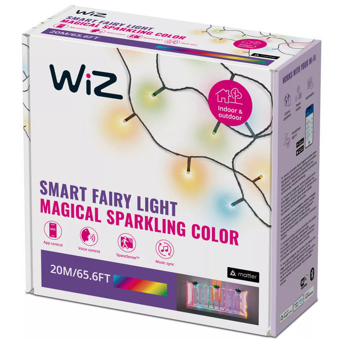 WiZ Philips, Catena Luminosa LED Intelligente 20 m Fairy Light