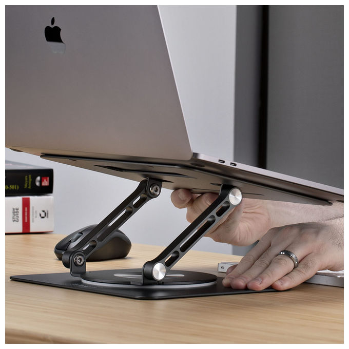 StarTech.com, Supporto PC Portatile Girevole a 360°, Rialzo Scrivania Ergonomico, Inclinazione Regolabile, Alluminio
