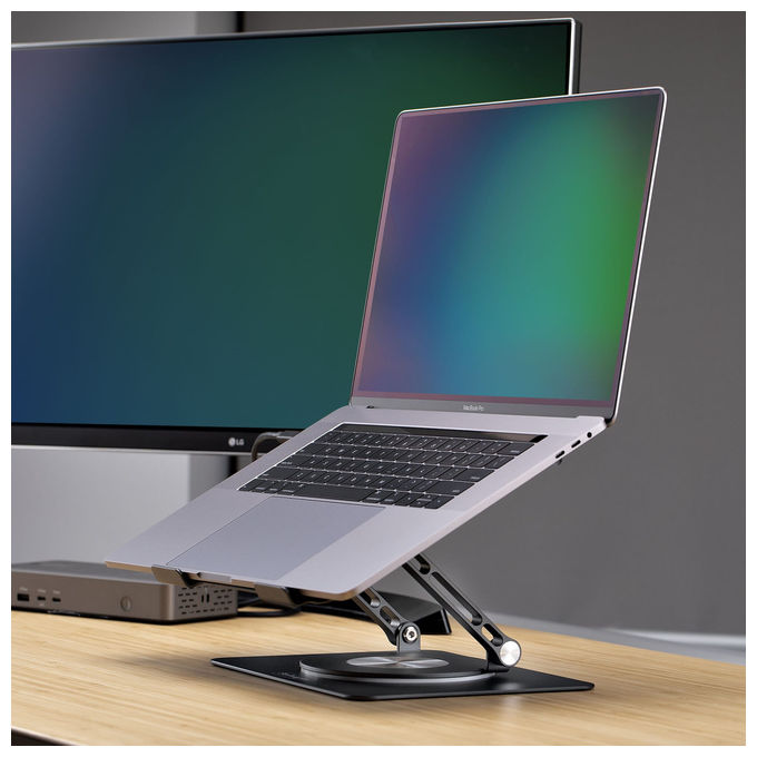 StarTech.com, Supporto PC Portatile Girevole a 360°, Rialzo Scrivania Ergonomico, Inclinazione Regolabile, Alluminio