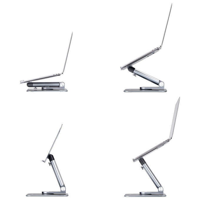 StarTech.com, Supporto PC Portatile con Base Girevole 360°, Regolabile in Altezza, Alluminio, Argento
