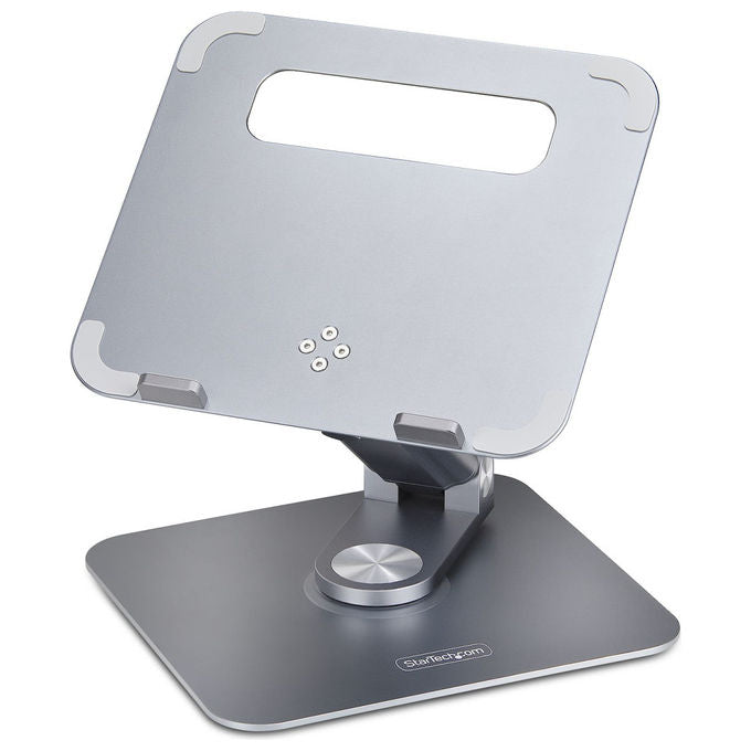 StarTech.com, Supporto PC Portatile con Base Girevole 360°, Regolabile in Altezza, Alluminio, Argento