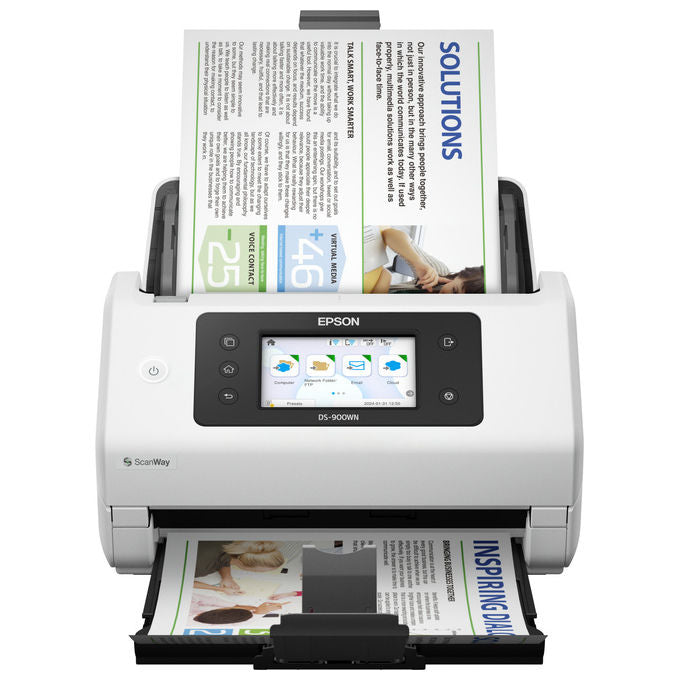 Epson, Scanner a Foglio A4 WorkForce DS-900WN, 600 x 600 DPI, Bianco