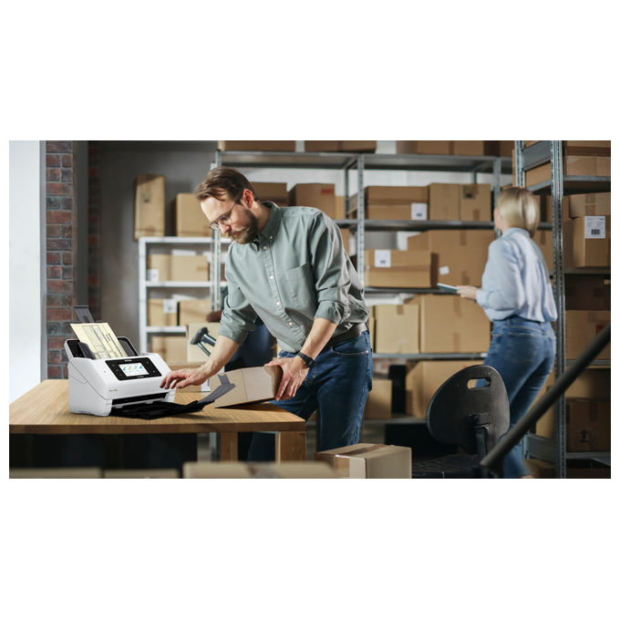 Epson, Scanner a Foglio A4 WorkForce DS-900WN, 600 x 600 DPI, Bianco