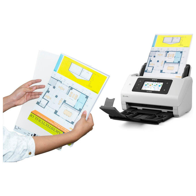 Epson, Scanner a Foglio A4 WorkForce DS-900WN, 600 x 600 DPI, Bianco