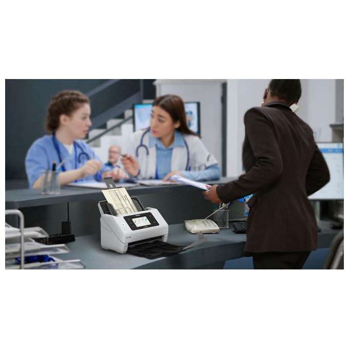 Epson, Scanner a Foglio A4 WorkForce DS-900WN, 600 x 600 DPI, Bianco