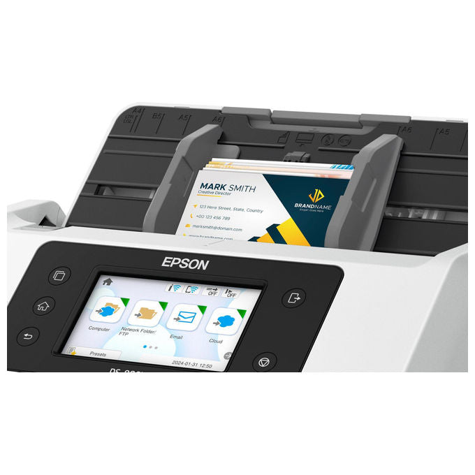 Epson, Scanner a Foglio DS-800WN, 600 x 600 DPI, A4, Bianco