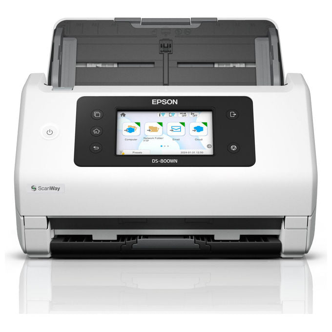 Epson, Scanner a Foglio DS-800WN, 600 x 600 DPI, A4, Bianco