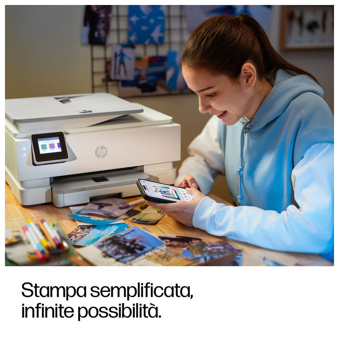 HP B63K5B Envy Photo 7930 Stampante Multifunzione Inkjet A4 Wi-Fi Duplex 4800x1200 DPI ADF Touchscreen colore Bianco