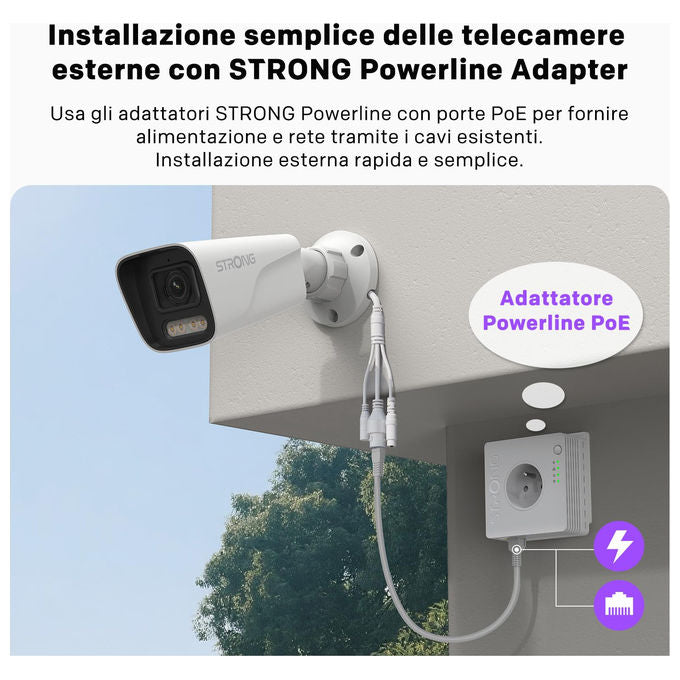 Strong Telecamera Esterna 3K, PoE, Rilevamento Movimento-Umano, Visione Notturna, IP67